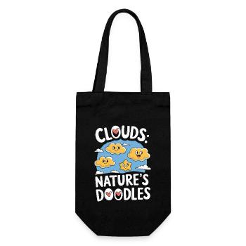 Cloudy view, Relaxing sky, Dreamy - Gift Bag for Bottles - black - Front