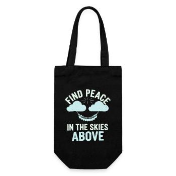 Cloudy view, Relaxing sky, Dreamy - Gift Bag for Bottles - black - Front