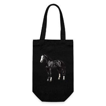 Pferde Pferd - Geschenkbeutel für Flaschen - Schwarz - Vorne