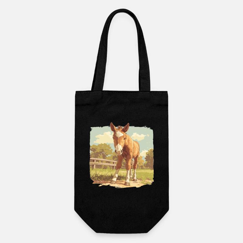 Pferde Pferd - Geschenkbeutel für Flaschen - Schwarz