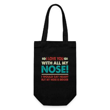 Je t’aime avec tout mon nez plus humoristique - Sac à bouteille - noir - Devant