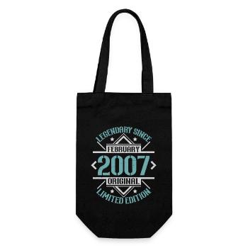 Vintage February 2007 Retro Birthday Gift - Gift Bag for Bottles - black - Front