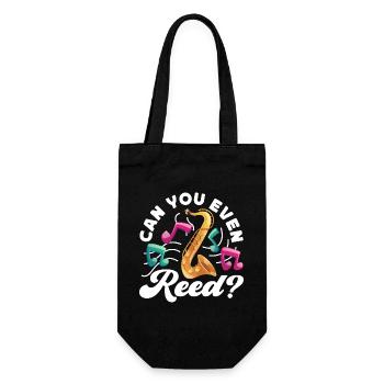 Saxophone Pun Can You Even Reed? - Gift Bag for Bottles - black - Front