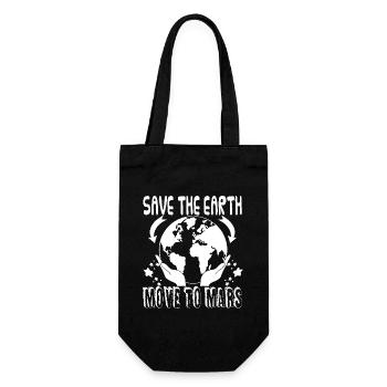 Earth Day Save The Earth Move To Mars - Gift Bag for Bottles - black - Front