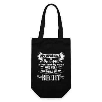 Occupational Therapist Full Heart - Gift Bag for Bottles - black - Front