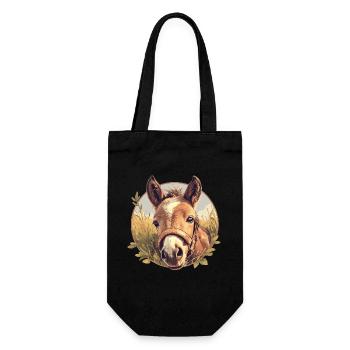 Pferde Pferd - Geschenkbeutel für Flaschen - Schwarz - Vorne