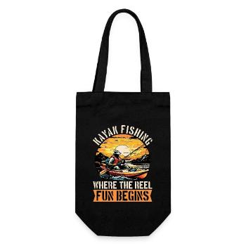 Kayak Fishing Where The Reel Fun Begins Boating - Geschenkbeutel für Flaschen - Schwarz - Vorne