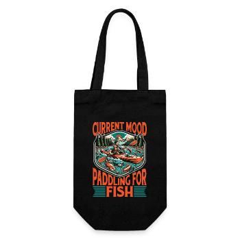 Kayak Fishing Current Mood Paddling Loves Boating - Geschenkbeutel für Flaschen - Schwarz - Vorne