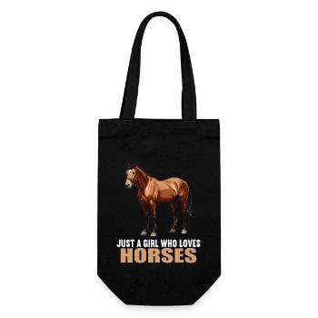 Pferde Pferd - Geschenkbeutel für Flaschen - Schwarz - Vorne