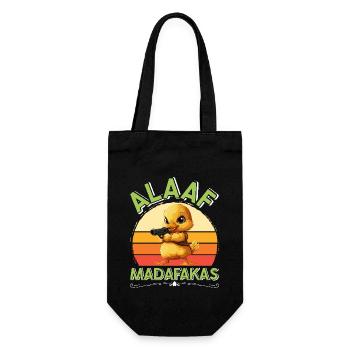 Karneval Party Köln ALAAF MADAFAKAS Lustiges - Geschenkbeutel für Flaschen - Schwarz - Vorne