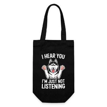 Siberian Husky Spruch Siberian Huskies Geschenk - Geschenkbeutel für Flaschen - Schwarz - Vorne