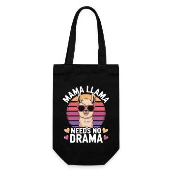 Llama Saying Alpaca Girl Funny Llama Gift - Gift Bag for Bottles - black - Front