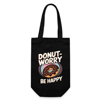 Donut Worry Be Happy Drôle Doughnut lover Pun - Sac à bouteille - noir - Devant