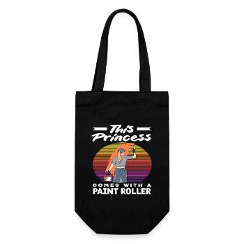 This princess is a painter with a paint roller - Gift Bag for Bottles - black - Front