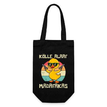 Karneval Köln KÖLLE ALAAF MADAFAKAS Lustiges - Geschenkbeutel für Flaschen - Schwarz - Vorne
