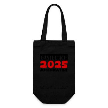 Jugendweihe 2025 Gästebuch Geschenk Mädchen Jungen - Geschenkbeutel für Flaschen - Schwarz - Vorne