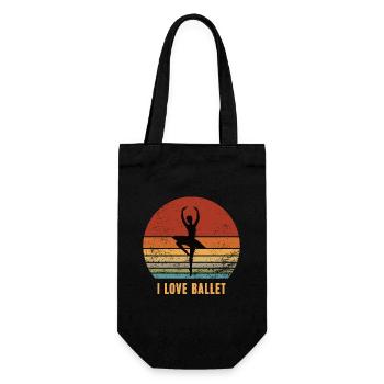 I LOVE BALLET Ballerina Tänzerin Balletttänzerin - Geschenkbeutel für Flaschen - Schwarz - Vorne