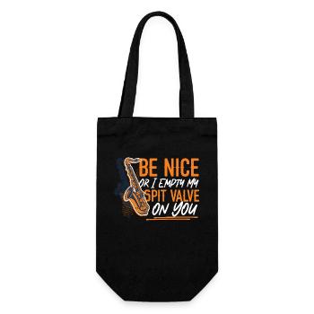 Saxophone Be Nice Or I Empty My - Gift Bag for Bottles - black - Front
