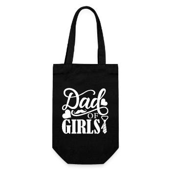 Father's Day Dad Of Girls - Gift Bag for Bottles - black - Front