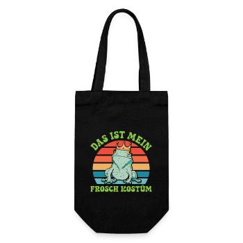 Karneval Party Frösche DAS IST MEIN FROSCHKOSTÜM - Geschenkbeutel für Flaschen - Schwarz - Vorne