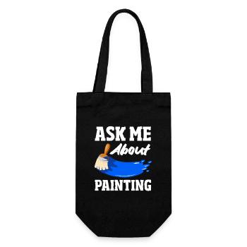 Posez-moi des questions sur le peintre en peinture - Sac à bouteille - noir - Devant