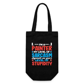 Je suis peintre Mon niveau de sarcasme - Sac à bouteille - noir - Devant