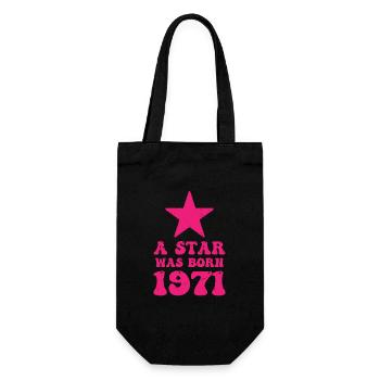 Ein Stern Wurde 1971 Geboren Geburtstag - Geschenkbeutel für Flaschen - Schwarz - Vorne