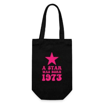 Ein Stern Wurde 1973 Geboren Geburtstag - Geschenkbeutel für Flaschen - Schwarz - Vorne