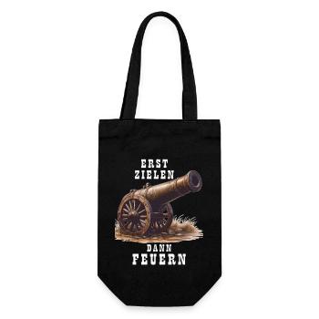 CANNON FIRST AIM BEFORE FIRING - Gift Bag for Bottles - black - Front