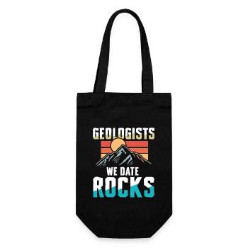 Geologists We Date Rocks für einen Geologe - Geschenkbeutel für Flaschen - Schwarz - Vorne