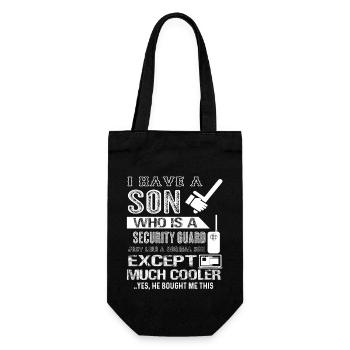 Security Guard My Son Is A Security Guard - Gift Bag for Bottles - black - Front