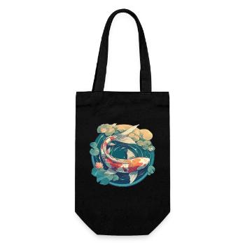 Koi Koi Carp - Gift Bag for Bottles - black - Front