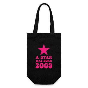 One star was born in 2009 Birthday - Gift Bag for Bottles - black - Front