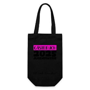 Jugendweihe 2025 Gästebuch Geschenk Mädchen Jungen - Geschenkbeutel für Flaschen - Schwarz - Vorne