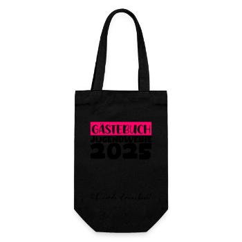 Jugendweihe 2025 Gästebuch Geschenk Mädchen Jungen - Geschenkbeutel für Flaschen - Schwarz - Vorne