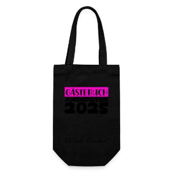 Jugendweihe 2025 Gästebuch Geschenk Mädchen Jungen - Geschenkbeutel für Flaschen - Schwarz - Vorne