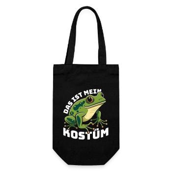 Karneval Party Frösche DAS IST MEIN FROSCHKOSTÜM - Geschenkbeutel für Flaschen - Schwarz - Vorne