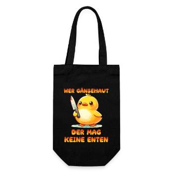 Faschings Kostüm WER GÄNSE HAUT DER MAG KEINE - Geschenkbeutel für Flaschen - Schwarz - Vorne