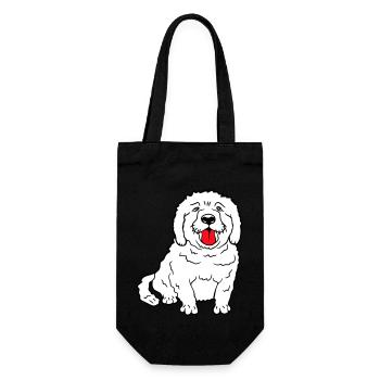 Dear dog sticks out his tongue happily - Gift Bag for Bottles - black - Front