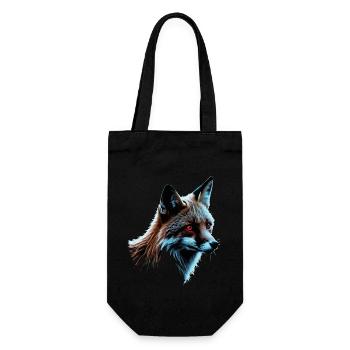 Lustiges Fuchs Fox Kunst Tier Natur Wildtier Tiere - Geschenkbeutel für Flaschen - Schwarz - Vorne