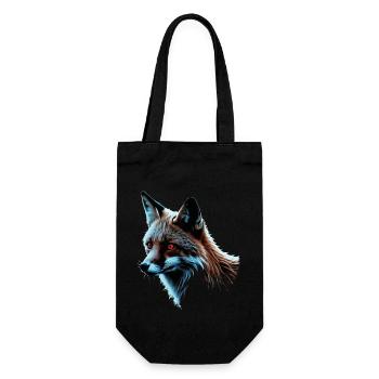Lustiges Fuchs Fox Kunst Tier Natur Wildtier Tiere - Geschenkbeutel für Flaschen - Schwarz - Vorne