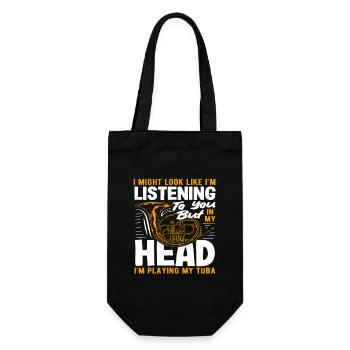 Tuba Player In My Head I Play Tuba - Gift Bag for Bottles - black - Front