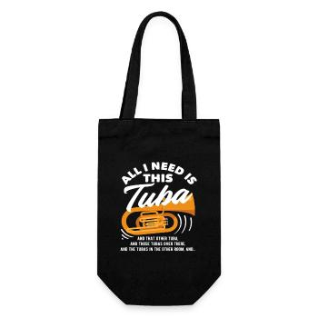 Tuba Spieler Alles Was Ich Brauche - Geschenkbeutel für Flaschen - Schwarz - Vorne