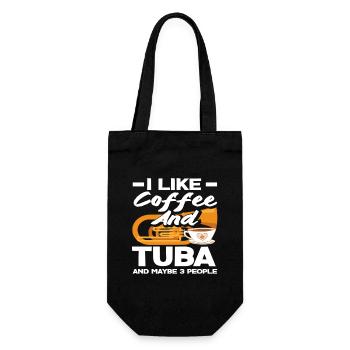 Tuba Player Coffee And Tuba Fan - Gift Bag for Bottles - black - Front