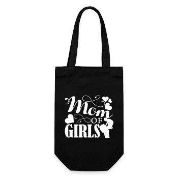 Mother's Day Mom Of Girls - Gift Bag for Bottles - black - Front