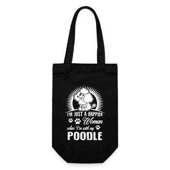 Poodle Happy With Poodle - Gift Bag for Bottles - black - Front