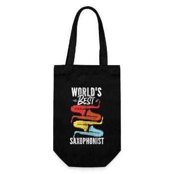 Saxophone World's Best Saxophonist - Geschenkbeutel für Flaschen - Schwarz - Vorne