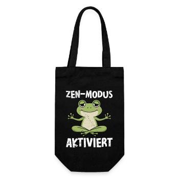 Karneval Kostüm Frosch ZEN-MODUS AKTIVIERT - Geschenkbeutel für Flaschen - Schwarz - Vorne