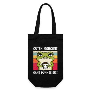 Froschkostüm GUTEN MORGEN? GANZ DÜNNES EIS! - Geschenkbeutel für Flaschen - Schwarz - Vorne