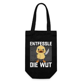 Karneval Ente ENTFESSLE DIE WUT Lustiges - Geschenkbeutel für Flaschen - Schwarz - Vorne